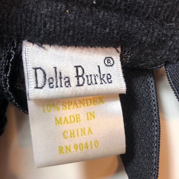 Delta Burke Black Sheer Purple Rose Embroidered Bra - Picture 6 of 10